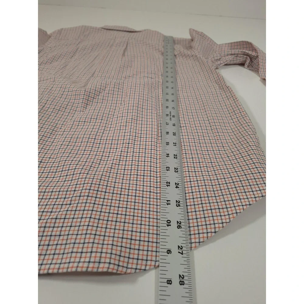 Ralph Lauren Shirt Boys XL 18-20 Orange Check Button Down Long Sleeve Pony Logo